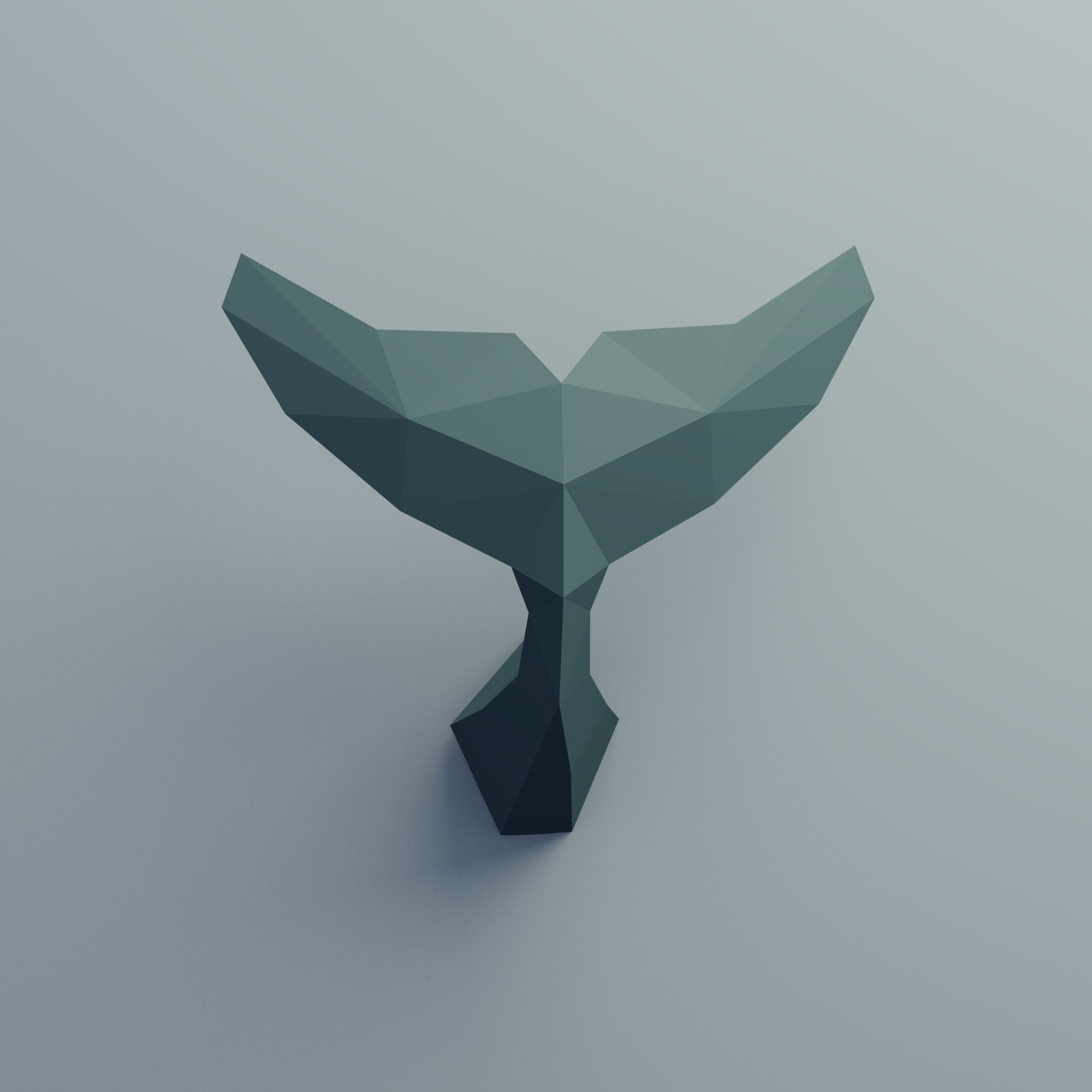 Papercraft de cauda de peixe em origami 3D