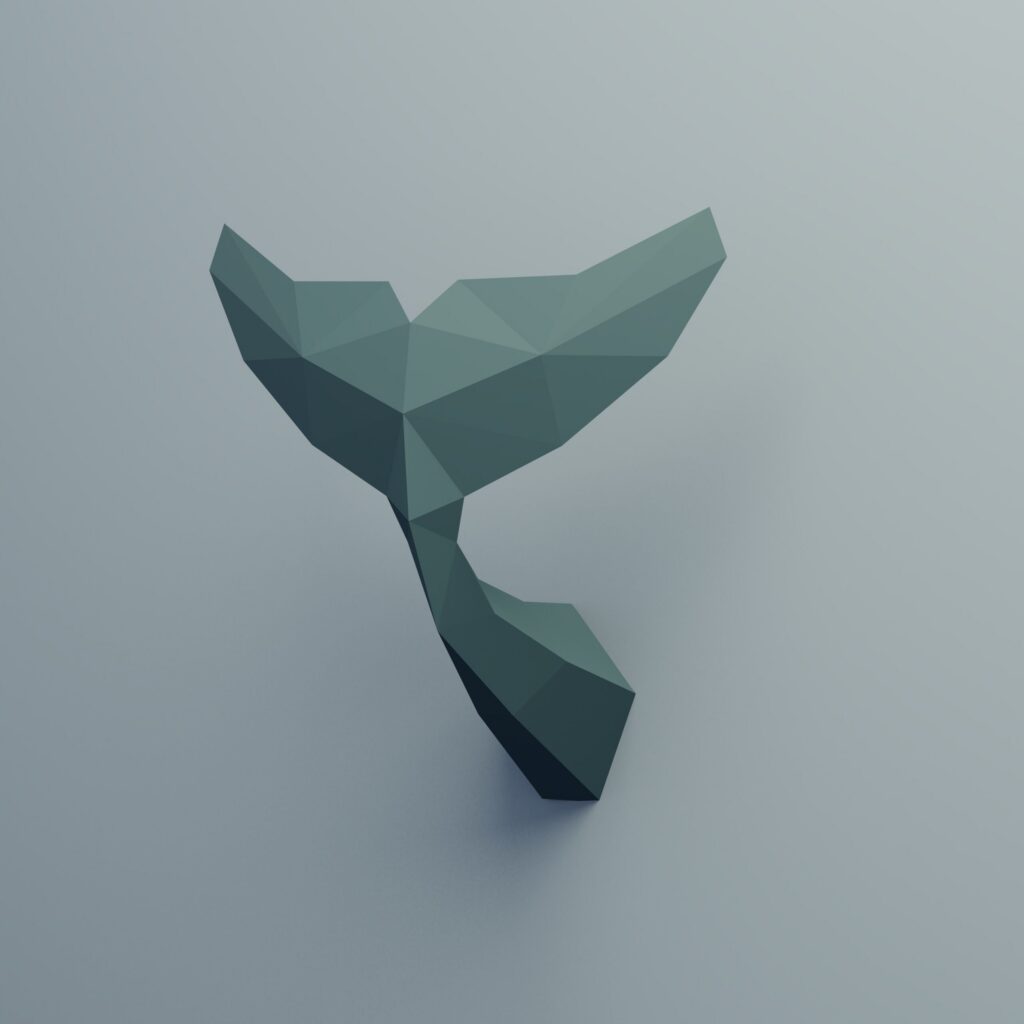 Queue Craft Queue de dauphin origami 3D – Décoration murale marine