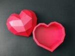 Papercraft heart and lips boxes in 3D origami