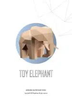 Papercraft de elefante bege em origami 3D