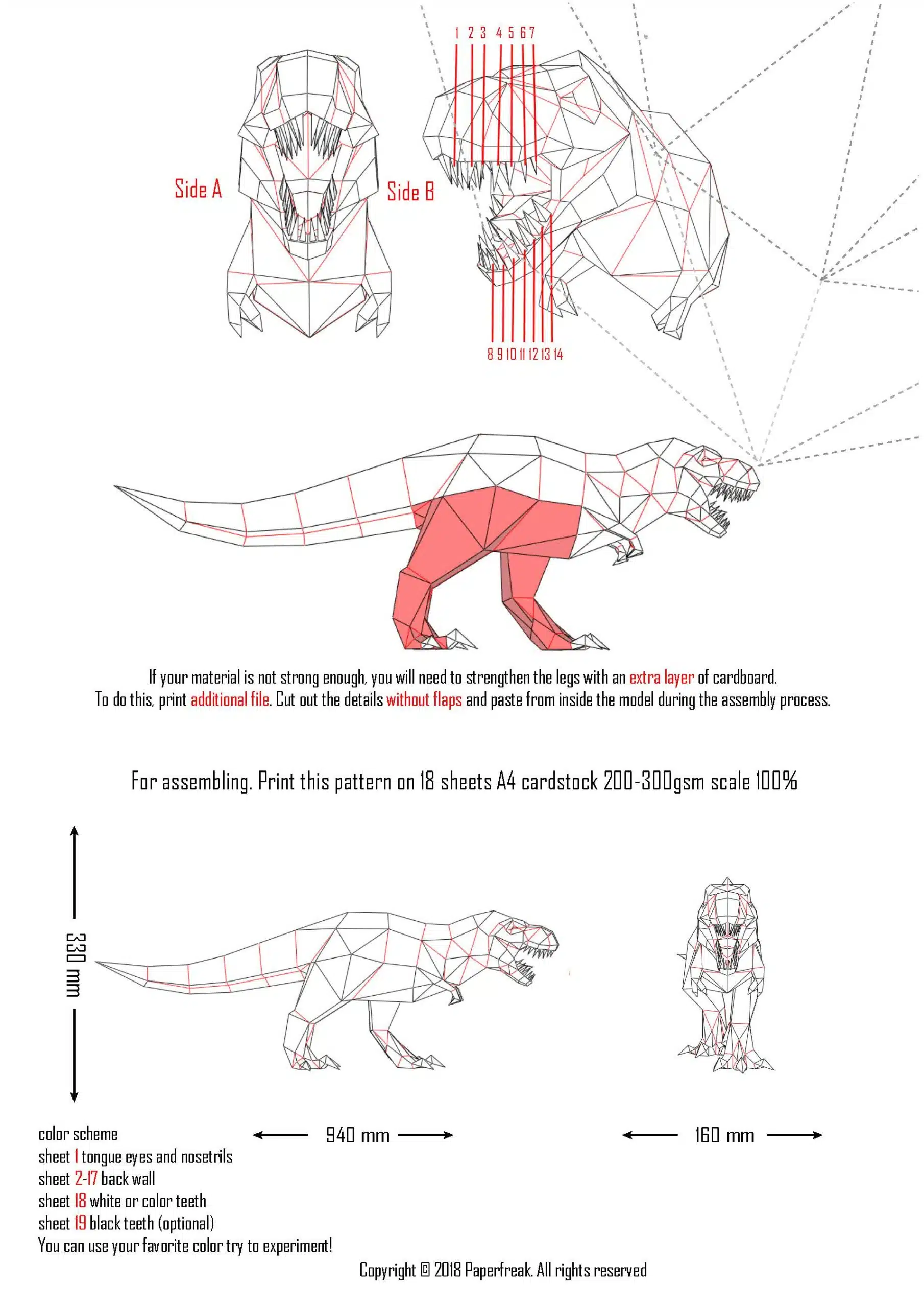 Dinosaurs papercraft 3D, weergave 12
