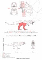 Papercraft T-Rex dinosaur in 3D origami paper