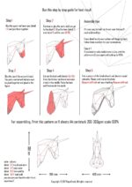 Papercraft de cabeça de unicórnio em origami 3D