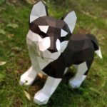 Papercraft of Husky puppy in origami