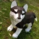 Papercraft de filhote de Husky em origami
