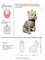 Papercraft chiot Yorkshire Terrier en origami 3D