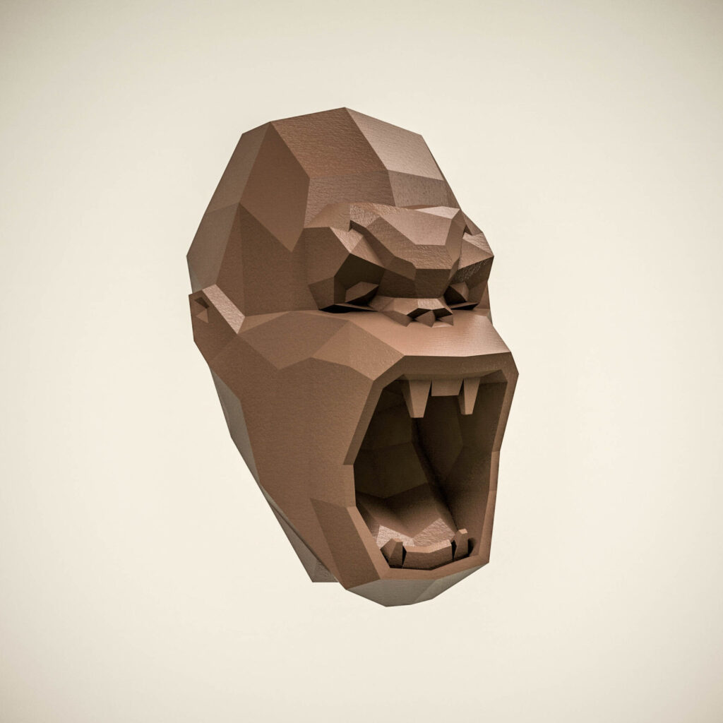 Papercraft eines Waschbären in Origami 3D