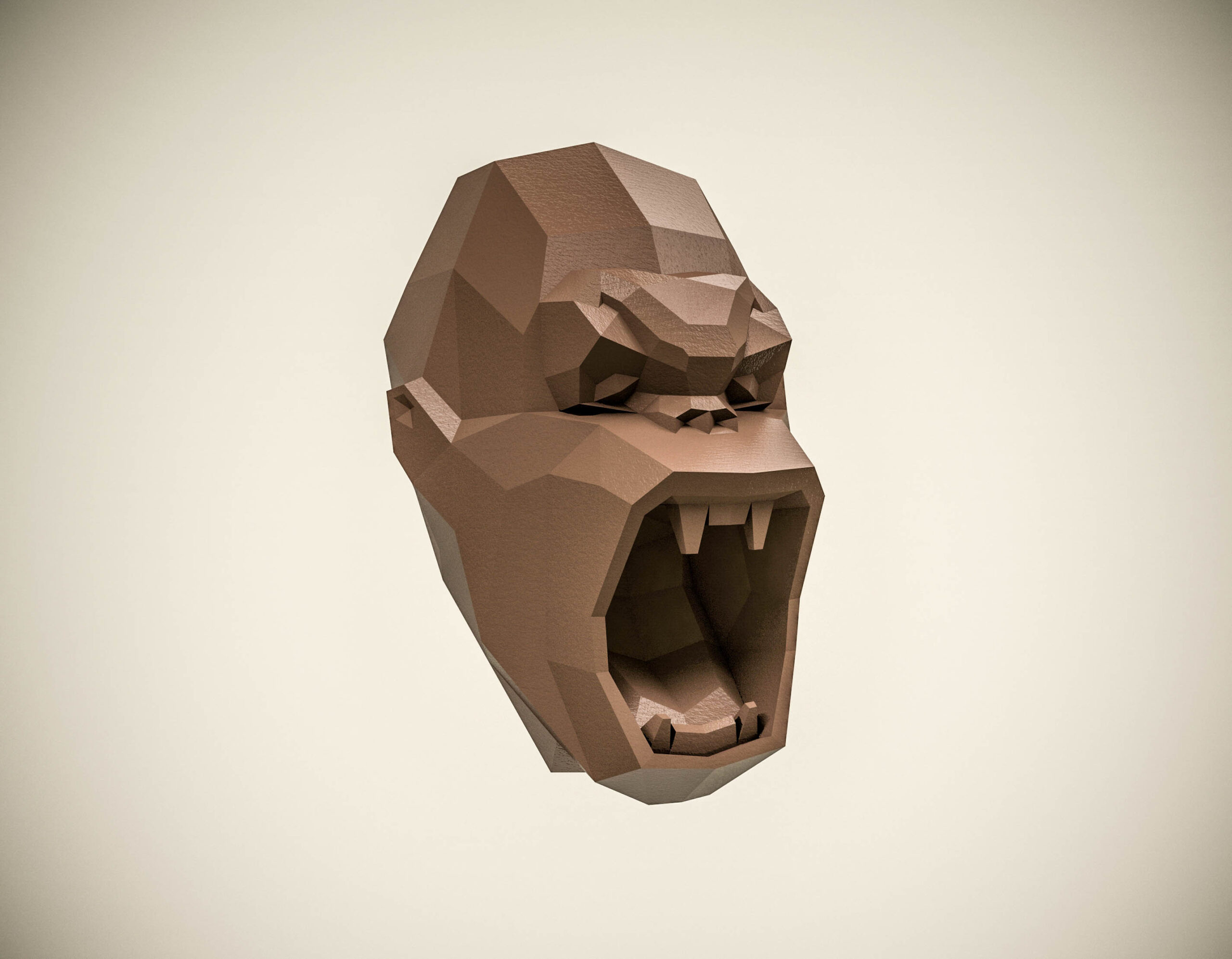 Papercraft von Königlicher Affenkopf in 3D-Origami Papercraft von Königlicher Affenkopf in 3D-Origami