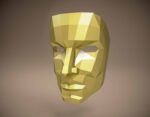 Papercraft di maschera maschile in origami 3D