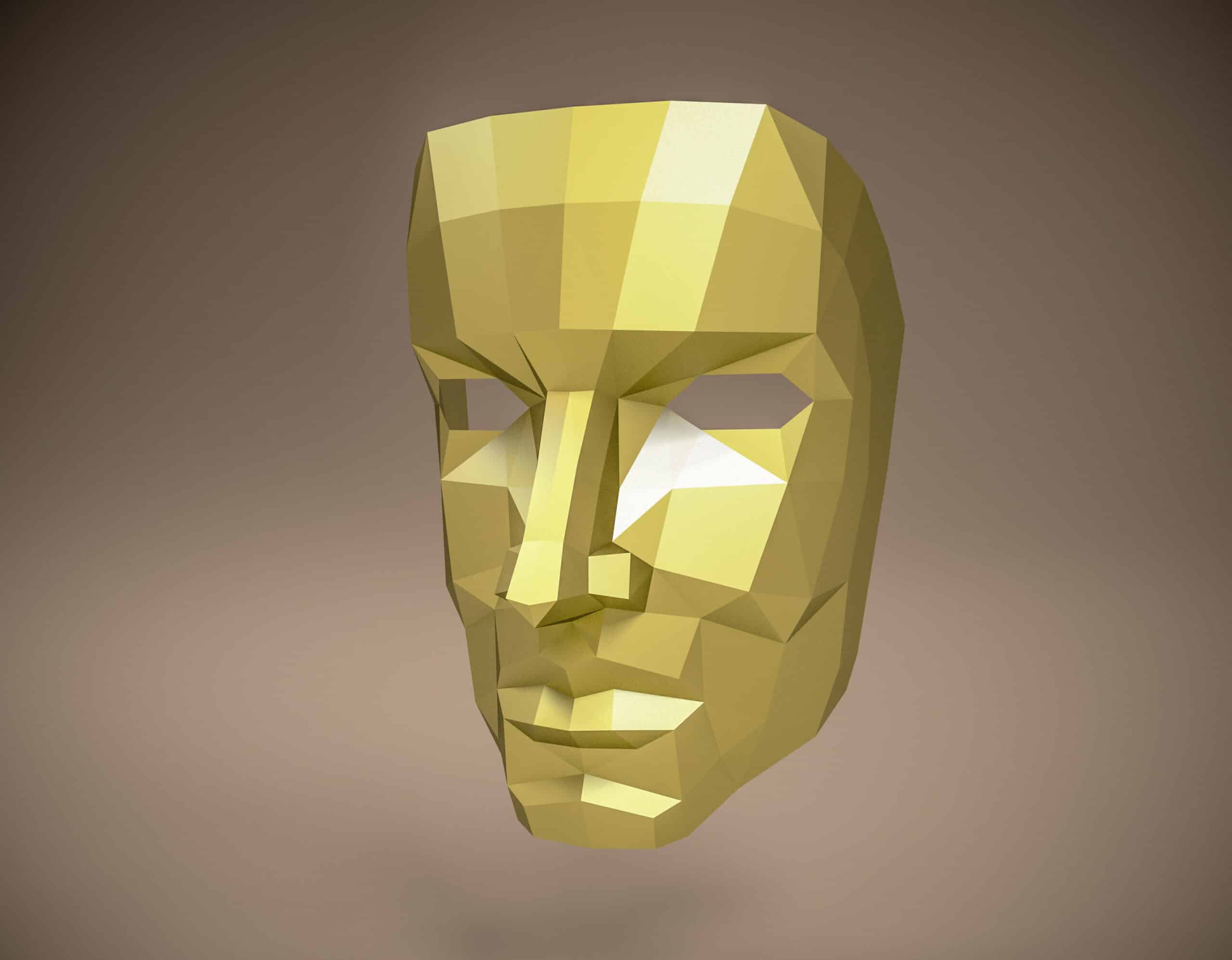 Papercraft di maschera maschile in origami 3D Papercraft di maschera maschile in origami 3D