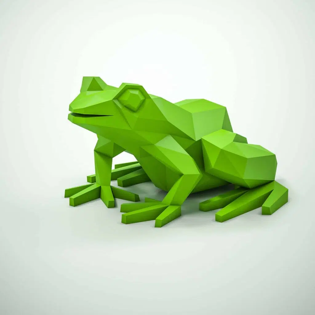 3D-Origami-Frosch aus Papercraft