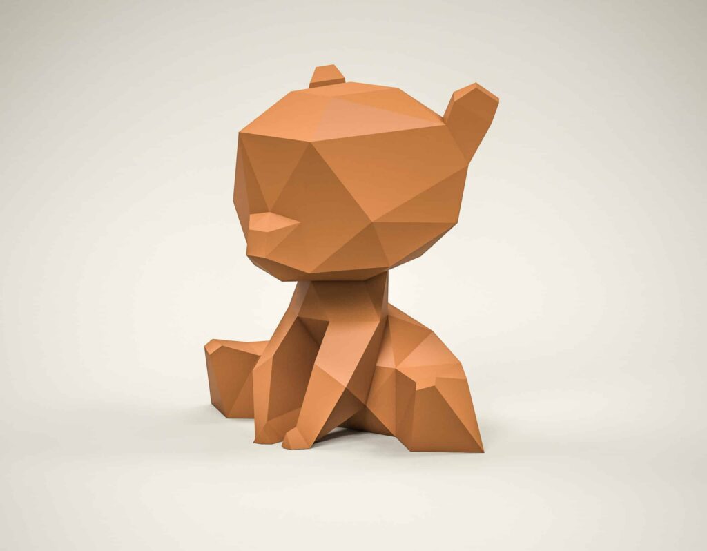 3D-Origami-Papercraft Teddybär