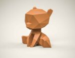 Papercraft of 3D origami bear