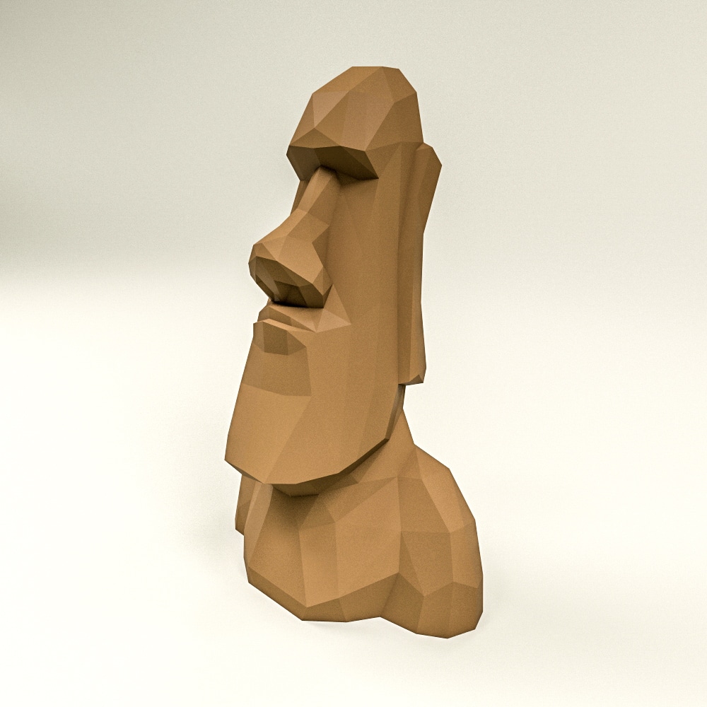 Papercraft Moai head in origami