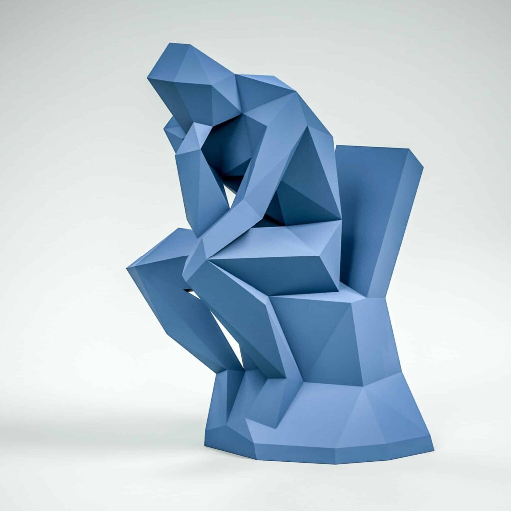 Papercraft Moai head in origami