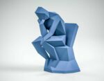 Papercraft de El Pensador en origami 3D