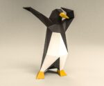 Papercraft de pingouin qui dab en origami 3D
