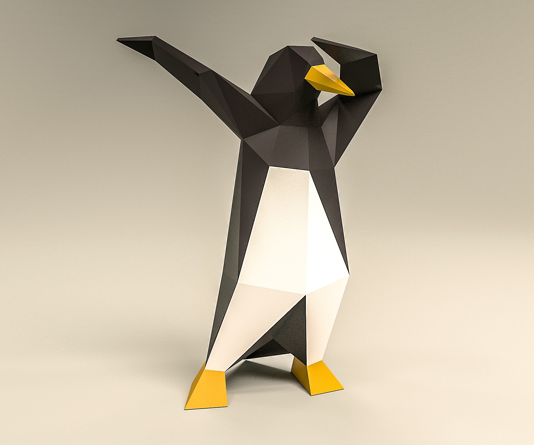 Papercraft de pingouin qui dab en origami 3D Papercraft de pingouin qui dab en origami 3D