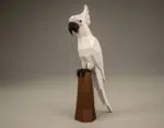 Papercraft de perroquet blanc en origami 3D