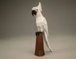 3D origami papieren papegaai wit, 3D-model