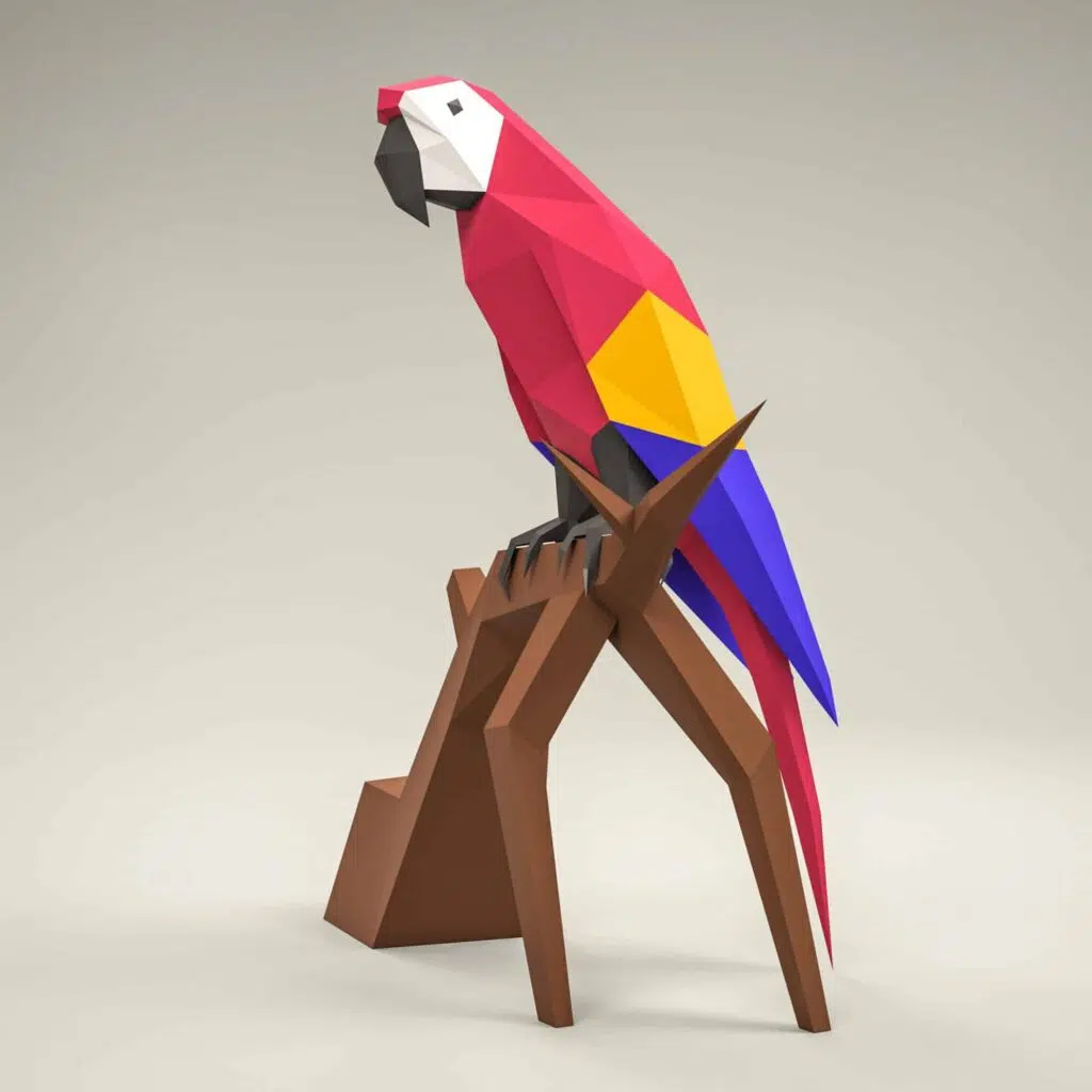 3D origami parrot papercraft