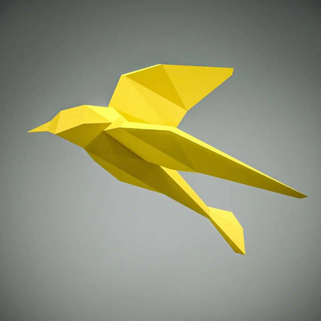 Papercraft hand holding 3D origami apple