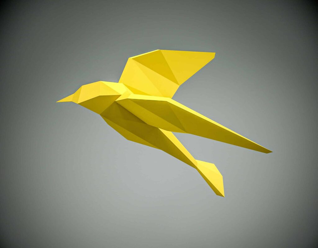 3D Origami Bird Papercraft