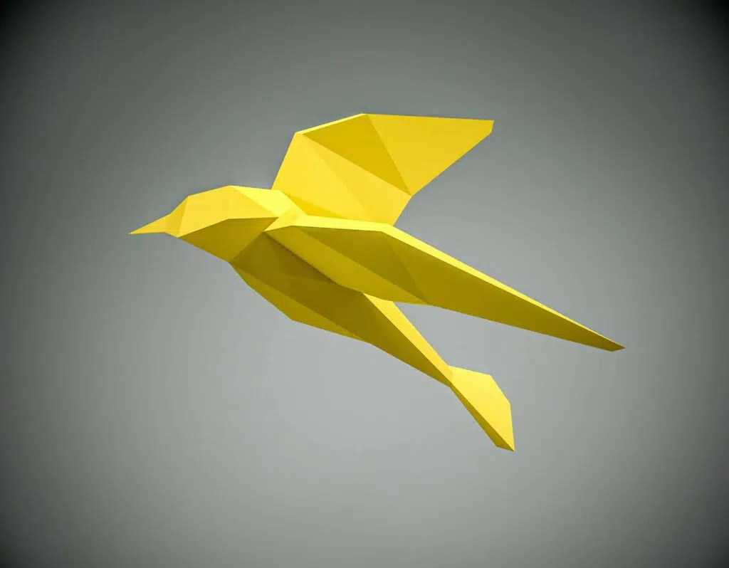 Origami 3D vogel, 3D-model