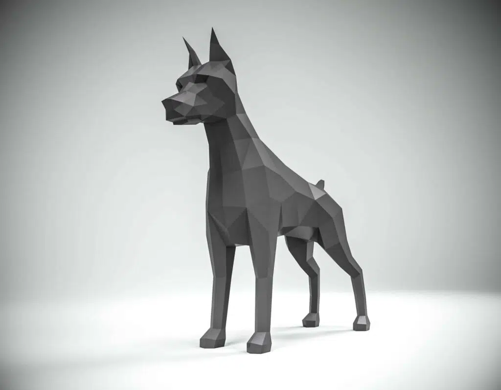 Dobermann Papercraft Origami 3D