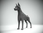 Papercraft 3D Doberman origami