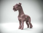 Papercraft schnauzer in 3D origami