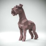 Papercraft schnauzer in 3D origami