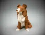 Border Collie Papercraft als 3D-Origami