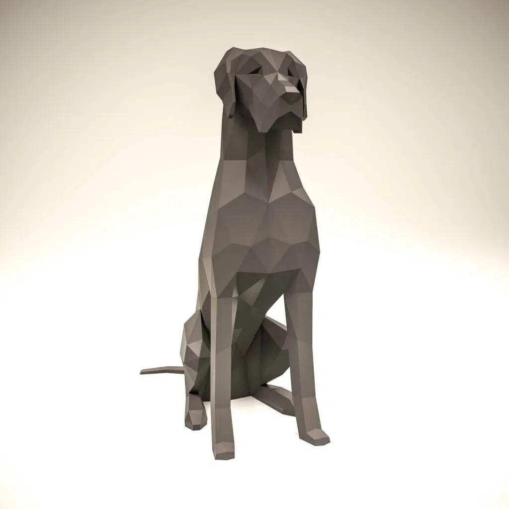 Papercraft Deutscher Hund als Origami