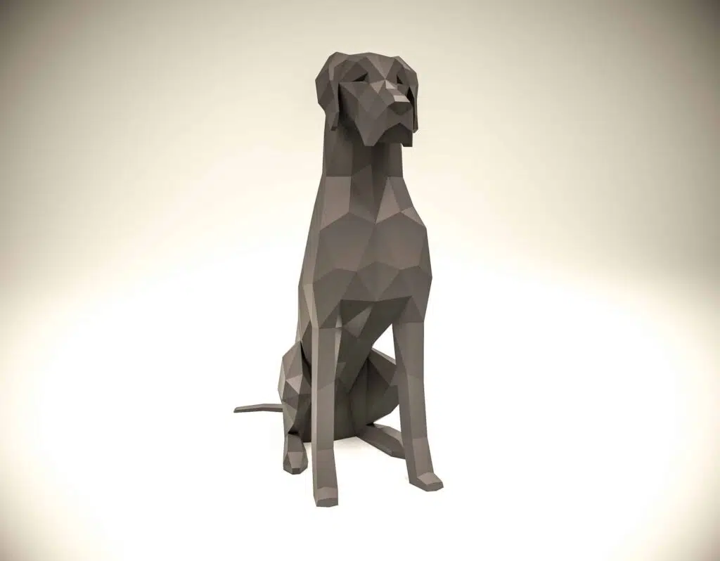 Papercraft Deutscher Hund als Origami