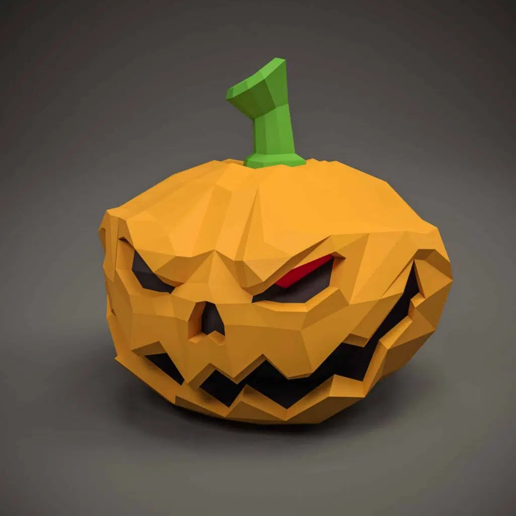 Papercraft-Kürbis für Halloween als 3D-Origami
