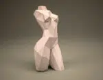 Papercraft de buste féminin en origami 3D