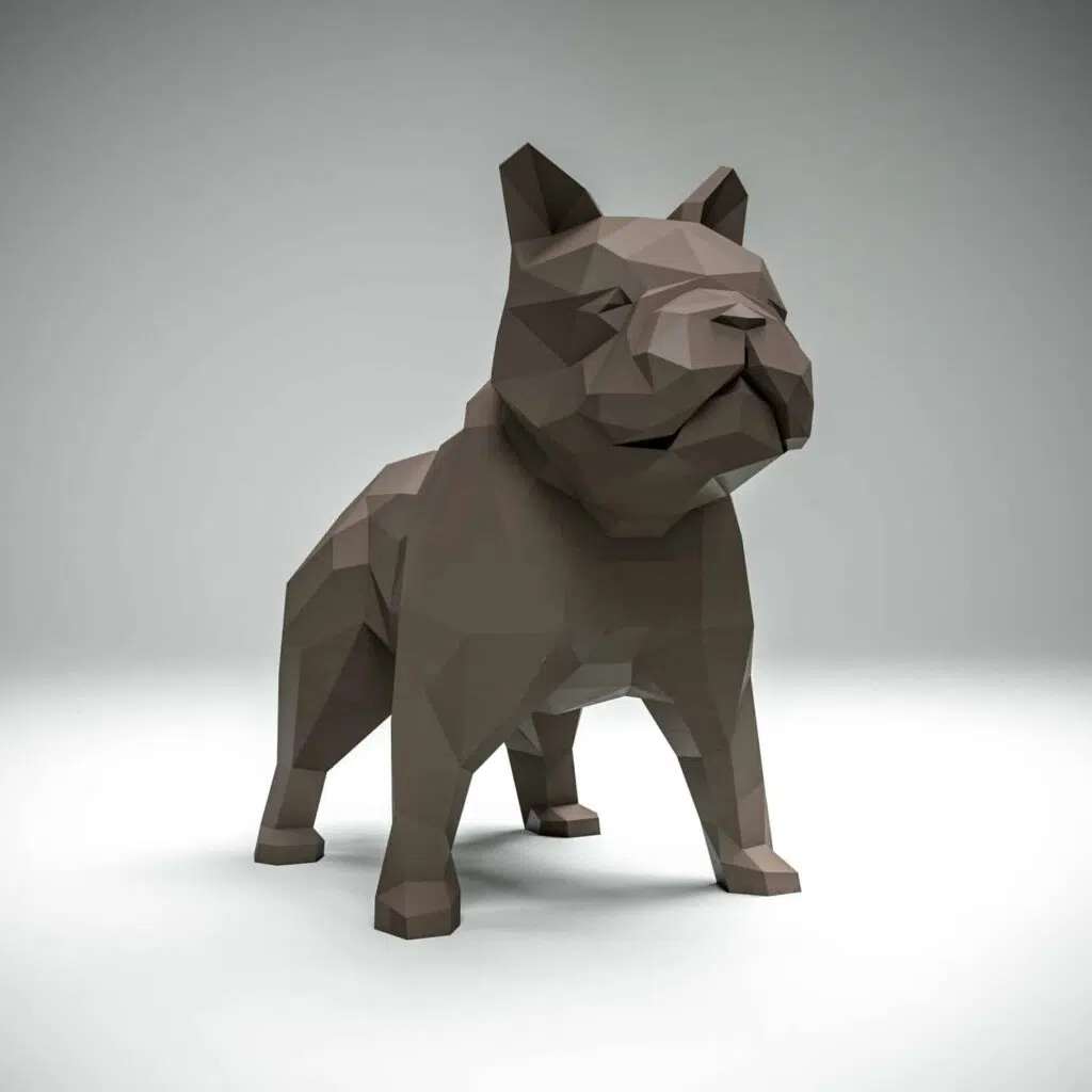 Papercraft bulldog francese in origami 3D