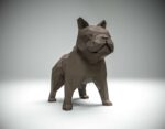 Papercraft French Bulldog in 3D origami