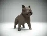Franse bulldog papercraft in 3D-origami, 3D-model