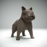 Papercraft French Bulldog in 3D origami