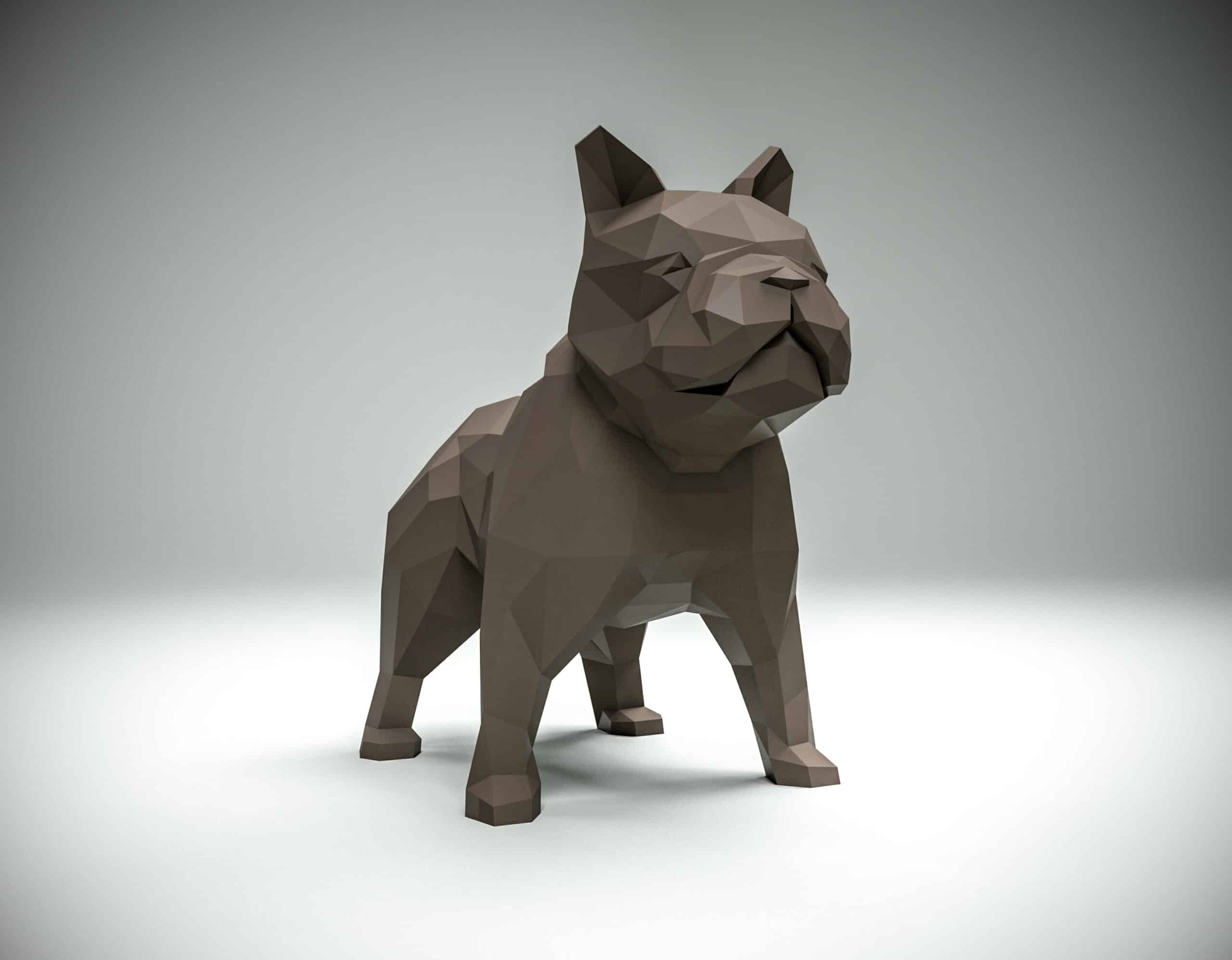 Papercraft di bulldog francese in origami 3D Papercraft di bulldog francese in origami 3D