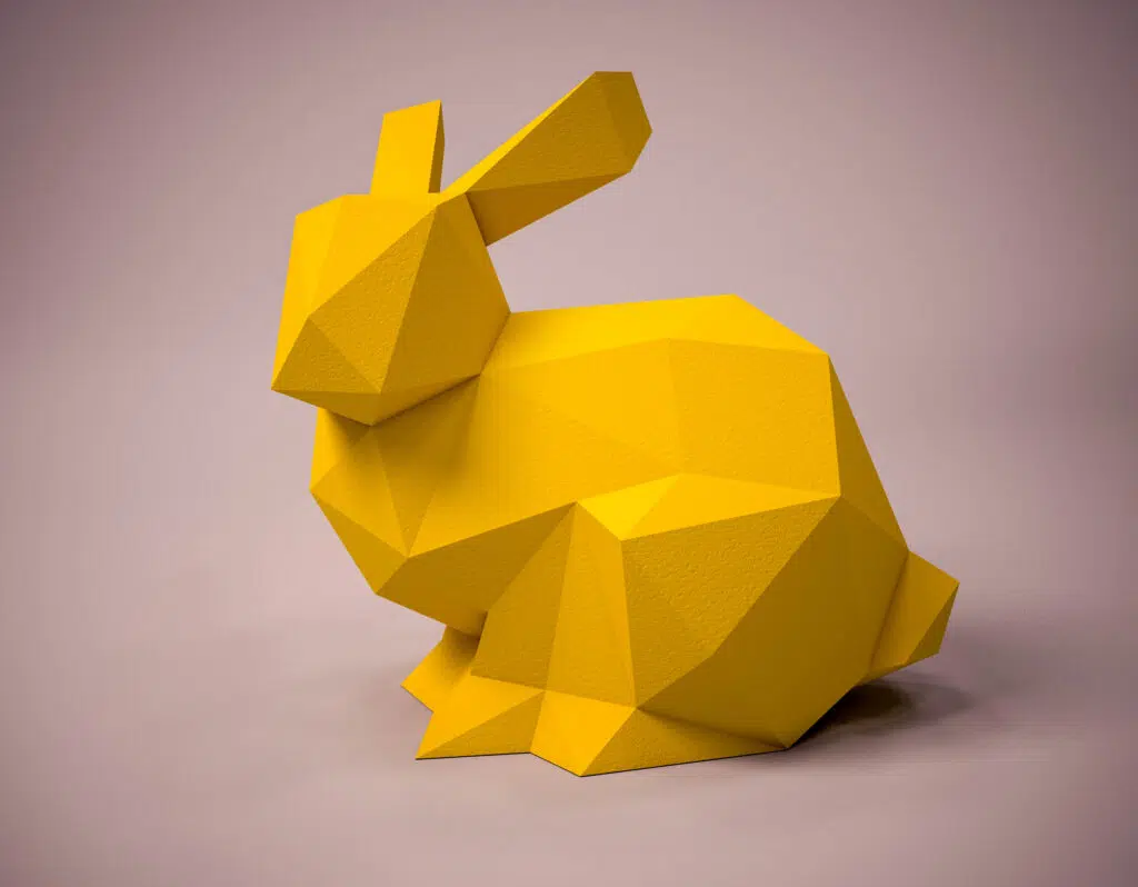 Papercraft de liebre en origami 3D