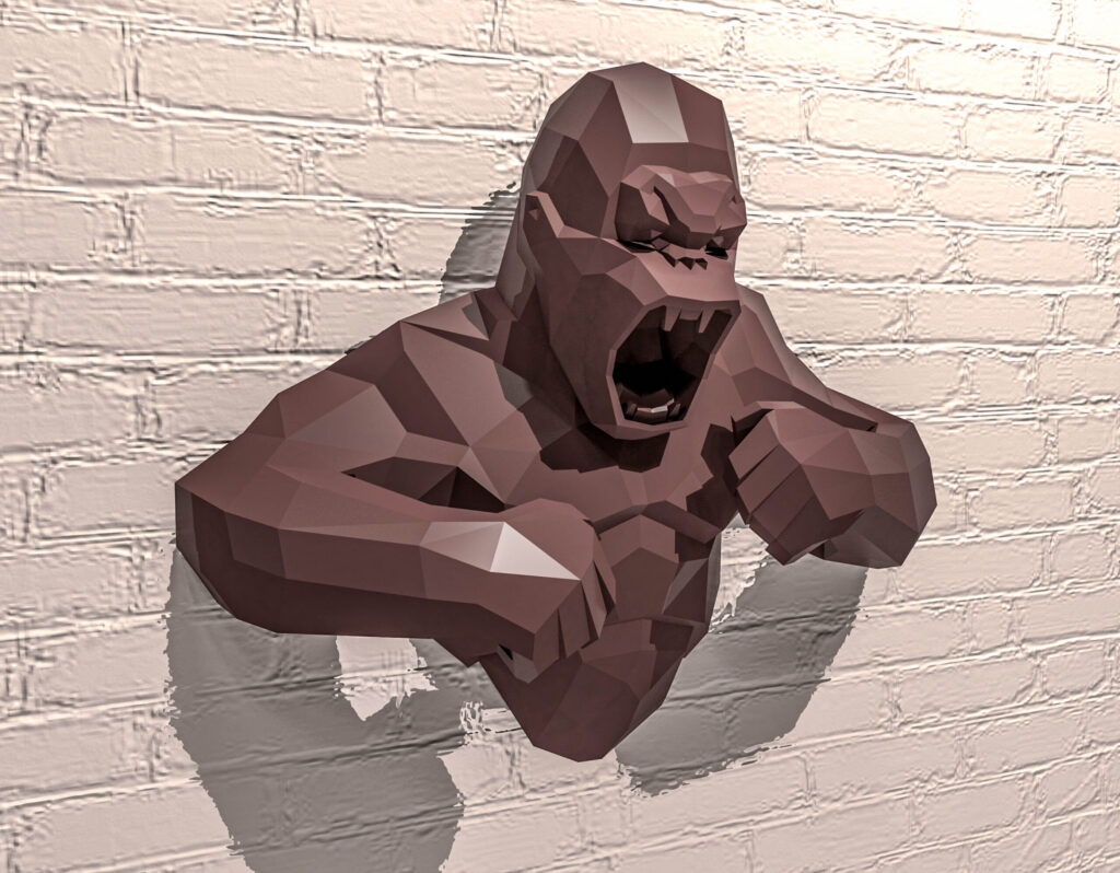 Papercraft torso de Kong en origami 3D