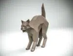 3D-papercraft van een kat met ronde rug, 3D-model