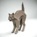 Papercraft de chat en origami