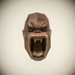 Papercraft von Königlicher Affenkopf in 3D-Origami