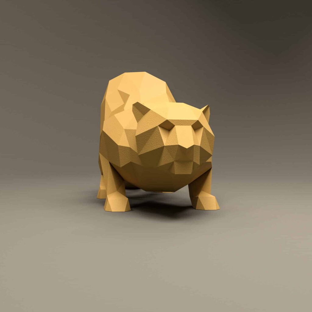 Papercraft of leopard in 3D origami
