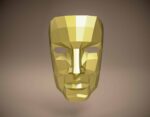 Papercraft di maschera maschile in origami 3D