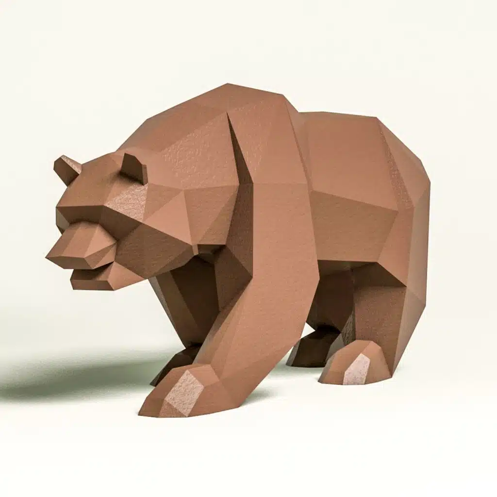 Papercraft frog in 3D origami